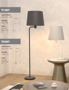 Lámpara de Pie Moderna de Metal con Pantalla de Tela, E26/E27 LED 6W 3000K, Lámpara de Pie para Sala de Estar - Product Image 4