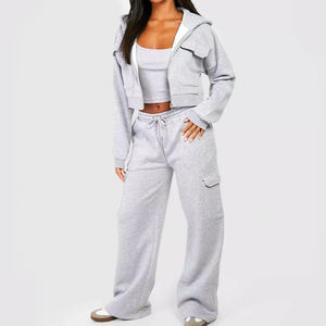 Conjunto de dos piezas de sudadera y pantalón para mujer, personalizado, informal, de invierno, grueso, ecológico, transpirable, estampado, con pedrería, con cordón, de ajuste holgado - Product Image 5