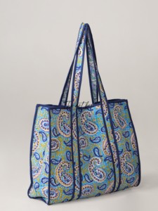OEM Assorted Paisley Quilted Cotton Tote <b>Bag</b> - Eco-Friendly Boho <b>Reusable</b> Shopper Handbag - Product Image 1