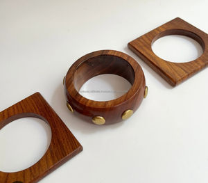 2025 New Arrival Geometric Thick <b>Wooden</b> Creative Fashion Bracelet <b>Wooden</b> Bracelet Ring Bangle at Good Price - Product Image 5