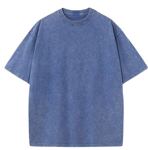 T-shirts Homme 100% Coton 180g de Haute Qualité Coupe Droite Épaules Tombantes Grandes Tailles Décontracté Ample Imprimé Délavé à l'Acide Vente en Gros - Product Image 2