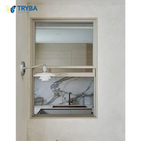 Fenêtres en PVC/UPVC à double vitrage en verre trempé, à double battant, avec grille décorative pour cuisines et salles de bain