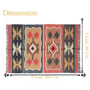 Élevez votre décoration de sol avec des tapis Dhurrie en laine et jute, des kilims, des tapis et des tapis 064 - Product Image 4