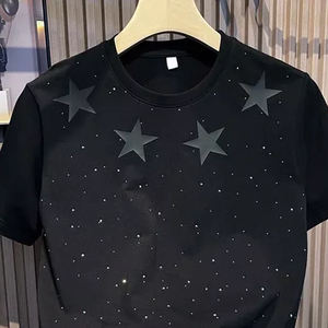 Camiseta de Hombre OEM con Pedrería, Camiseta de Lujo con Cristales, Ropa Urbana, 100% Algodón, Fabricante de Moda Casual - Product Image 5