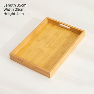 Disponible |   Plateau de service rectangulaire en bois moderne et écologique, motif personnalisé, organisateur créatif pour table basse, accessoire hôtelier - Product Image 3