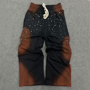 Pantalon de jogging homme personnalisé avec logo imprimé en strass, élastique, réfléchissant, brodé, style streetwear, effet empilé, délavé à l'acide - Product Image 6