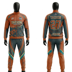 Men <b>Roller</b> Skating Tracksuit Premium 280 GSM Polyester Fabric Teal Navy Orange Panel Design Sublimation Custom Logo Set - Product Image 5