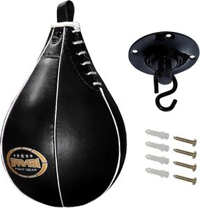 Wholesale Farabi Genuine Black Leather Heavy Punching <b>Bag</b> Speed Ball Adjustable Height Durable Eco-Friendly Fast Speed Hanging - Product Image 3