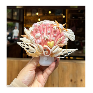Decorative Scallop <b>Shell</b> Night <b>Light</b> Handmade Seashell Lamp Natural Coastal Table Lighting for Bedroom Home Interior Decor - Product Image 3