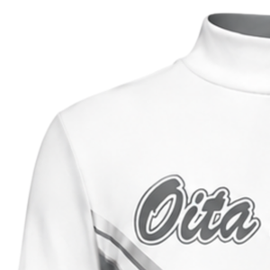 Maillot de cheerleading sublimé gris et blanc à manches longues – Tenue de sport athlétique pour l'entraînement, la performance et la compétition - Product Image 5