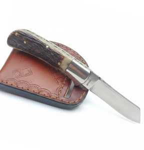 Cuchillo de Camping con Hoja de Acero Inoxidable y Funda de Cuero Marrón, Cuchillo de Supervivencia para Exteriores - Product Image 3