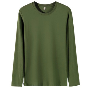 Camiseta de Manga Larga Unisex OEM de Algodón Peinado 190G, Cuello Redondo, Color Sólido, Informal, para Adolescentes, Camiseta Básica de Manga Larga para Hombre - Product Image 4