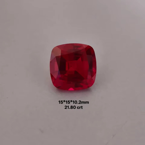 Rubí cultivado en laboratorio, corte cojín, piedra preciosa suelta, rojo intenso, calidad premium, piedra sintética para la fabricación de joyas. - Product Image 3