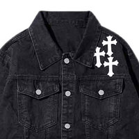 Veste en jean à capuche unisexe avec logo sur le devant, écologique, respirante, tendance, décontractée, tissu de qualité supérieure, 100% coton