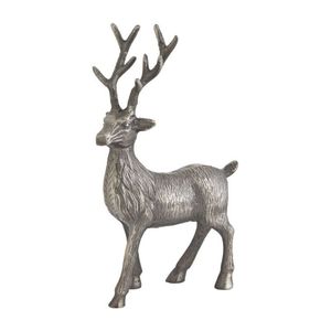 Sculpture de renne en métal en gros, figurine de cerf vintage argentée, décoration de table, ornement festif de Noël, statue de décoration intérieure - Product Image 1