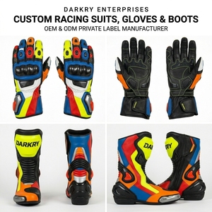 Combinaison en cuir personnalisée pour la course moto, fabricant OEM, vente en gros, équipement de protection pour motards, vêtements pour la moto, équipement pour la course sur circuit - Product Image 4