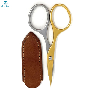 Curved Precision Two-Tone <b>Nail</b> <b>Scissors</b> With Protective Leather Pouch Beauty Tool <b>for</b> Salon & Home Use With Steel Handles - Product Image 3