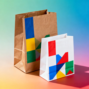 Custom Printed <b>Brown</b> Kraft <b>Paper</b> Vest <b>Bags</b> Eco-Friendly Recycled Shopping Packaging <b>Bags</b> with Logo for Retail & Wholesale - Product Image 1