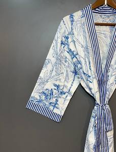 Bata Kimono con Estampado de Dibujos Animados para Mujer, de Algodón Suave, Camisón de Verano Hecho a Mano, Estilo Kimono ODM, Bata de Estar por Casa con Cintura Elástica Completa - Product Image 4