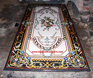 Mesa de Lujo con Incrustaciones de Mármol Negro Hecha a Mano, Forma Cuadrada, Exportación, Fabricación India, para Decoración del Hogar - Product Image 6