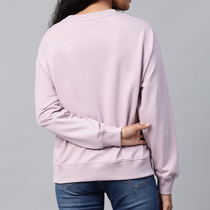 Wholesale Custom Made <b>Women's</b> Sweatshirt 100% Cotton Casual Street Wear Solid <b>Pattern</b> Breathable Eco-Friendly Front Quick Dry - Product Image 4