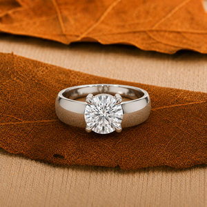 Trendy 14K Solid Gold 1 Carat Lab Grown Diamond Engagement <b>Rings</b> Round Brilliant Cut IGI Certified Luxury Bridal <b>Wedding</b> Jewelry - Product Image 1