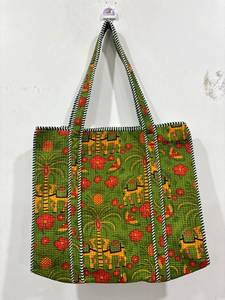 Grands sacs fourre-tout matelassés Kantha, confectionnés en textiles de coton, couture traditionnelle, style bohème, légers pour un usage quotidien, idéal pour offrir - Product Image 5