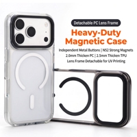 Coque magnétique pour impression UV, dos plat imprimable en TPU+PC, cadre de caméra détachable, protection intégrale 360° avec support, antichoc