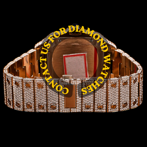 Reloj de Pulsera de Diseño Hip Hop para Hombre, con Esfera de Números Romanos, Movimiento de Cuarzo, Diamantes Moissanite y Plata de Ley 925 Premium - Product Image 3