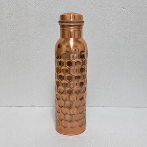 Pure Copper <b>Water</b> <b>Bottle</b> Honeycomb Design Leakproof Reusable Drinking <b>Bottle</b> Ayurvedic Metal Drinkware for Wholesale <b>Bulk</b> Supply - Product Image 2