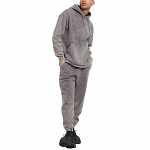 Stylish Regular Fit Winter Hooded Casual Acid Wash Tracksuit 100% Cotton Outdoor Use Made in Pakistan - Product Image 1