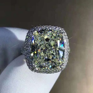 Luxury Gold Hip Hop <b>Iced</b> <b>Ring</b> Unisex Natural Large Diamond Stone Elegant Fashion Statement IGI Certified Silver Plated Jewellery - Product Image 1