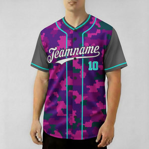 Maillot de baseball respirant à manches courtes avec broderie personnalisée, uniforme de baseball vierge en gros, vêtements de sport - Product Image 2