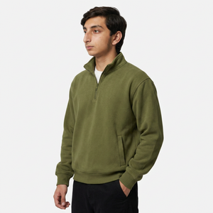 Sudadera Personalizada para Hombre con Cierre de Cremallera, Mezcla de Algodón y Felpa, Corte Holgado, Cuello Alto, Estilo Moderno Casual Urbano - Product Image 4