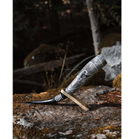 Corne à bière viking artisanale en corne de bœuf naturelle