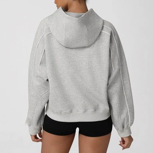 Sudaderas con capucha para mujer al por mayor, con bloques de color, top de yoga, para gimnasio y deportes, holgadas, cálidas, transpirables, con bolsillo - Product Image 6