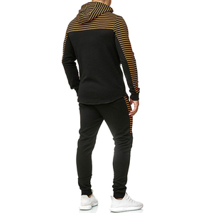 Ensemble de survêtement pour homme en coton 100% noir et rouge, design 2 en 1, sweat-shirt à capuche à manches longues avec cordon de serrage, poches latérales, décontracté et sportif - Product Image 6