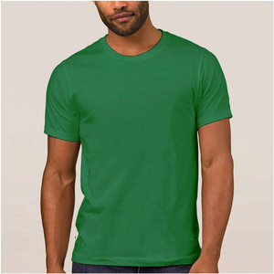 T-shirt bleu à manches courtes pour homme, col rond, coupe classique, couleur unie, design simple, 100% coton jersey tricoté - Product Image 4