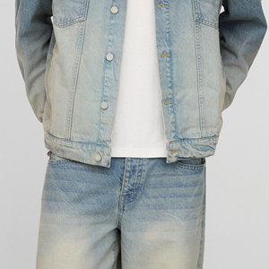 Quality Casual Embroidered Windproof Oversized Drop Shoulder Denim <b>Jeans</b> <b>Jacket</b> for Men Distressed <b>Black</b> 100% Cotton Winter - Product Image 4