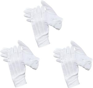 Guantes de Algodón con Cuentas para Mujer y Hombre con Agarre Antideslizante - Guantes de Disfraz y Uniforme con Puño Ajustable - Product Image 1