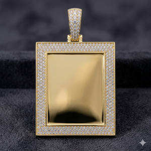 Colgante de Plata con Moissanita Redonda de Corte Brillante, con Foto Personalizada, Estilo Hip Hop, Unisex, de Lujo - Product Image 2