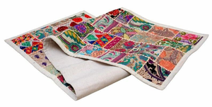Embroidered Cotton <b>Table</b> <b>Runner</b> Bohemian Paisley Pattern Hand Washable india Made Home Decor - Product Image 1