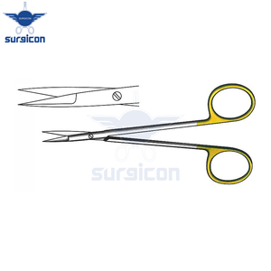 Knapp Scissors <b>12</b> cm (4-3/4 Inch) Straight Sharp TC Gold Tungsten Carbide Surgical Scissors Stainless Steel Precision Operating - Product Image 4