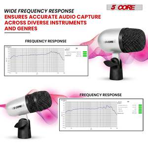 5 Core Conga Mic Snare Tom Set Professional XLR Cardioid Condenser Instrument Microphone Kit - Product Image 2