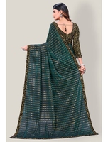 Sari en viscose fantaisie pour femme KV, réversible, infroissable, séchage rapide, pour occasions festives, avec chemisier non cousu, automne Diwali