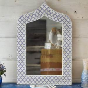 Miroir décoratif mural de luxe de style moderne, fait main en Inde, écologique, avec incrustations en os et éclairage intégré, idéal comme cadeau - Product Image 5