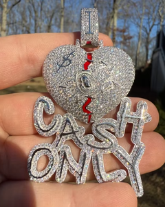 Broken Heart Iced Out Pendant Hip Hop Pendant 925 Silver Custom VVS Moissanite Pendant Rapper Initial Charms Pendant For Gifts - Product Image 6