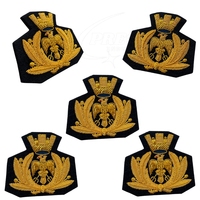 Pin Keselamatan Bordir Kawat Emas Berkualitas Tinggi Buatan Tangan Khusus, Patch Lencana Seragam Mewah untuk Topi, Blazer, dan Emblem