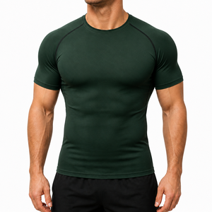 Camiseta Deportiva de Compresión para Hombre, Corte Ajustado, Manga Corta, Cuello Redondo, para Entrenamiento, Fitness, Gimnasio - Product Image 4
