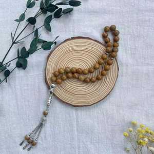 Rosario Musulmán, Cuentas de Oración Islámicas de 8/10 mm, Cuentas de Piedra con Diseño de Madera Árabe, Joyería Turca, Tasbeeh, Misbaha, Sibha, Tasbih, Tesbih - Product Image 3